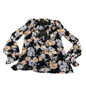 A LOVE STORY long sleeve floral blouse
